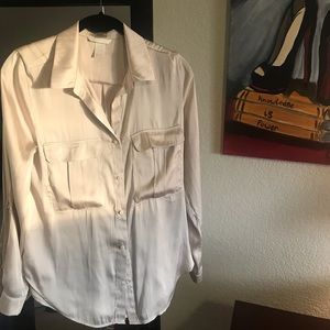 H&M Long Sleeve Satin Button Down Shirt